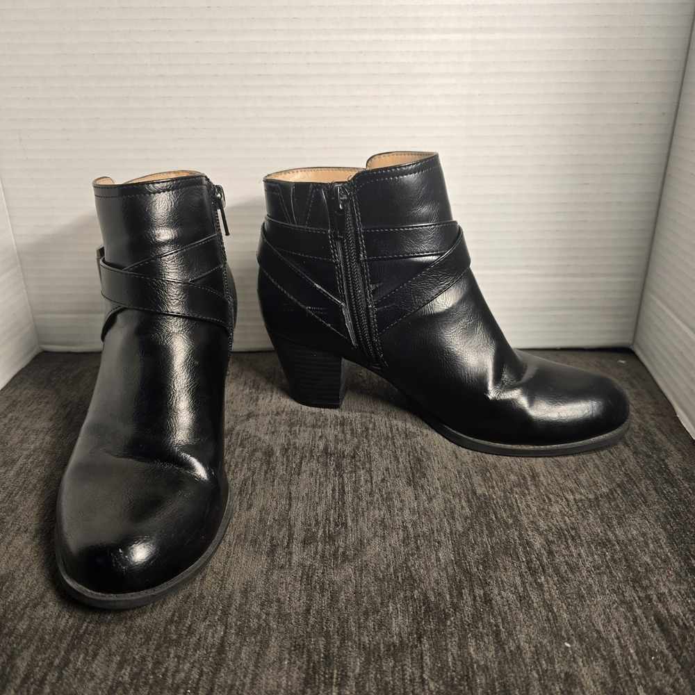 Abella True Comfort Joanie Ankle Boots Side Zips in Black Womens Size 6M